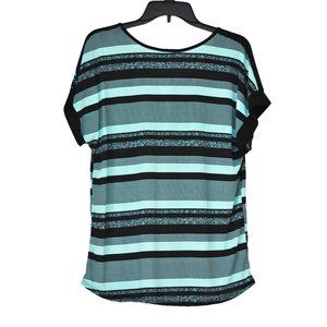 Carol Rose Top Striped Short Sleeve Women's size L